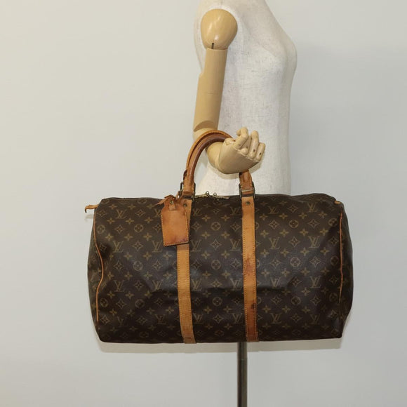 LOUIS VUITTON Monogram Keepall 50 Boston Bag M41426 LV Auth 113425