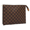 LOUIS VUITTON Damier Ebene Poche Toilette 26 Pouch N47543 LV Auth 113430-1