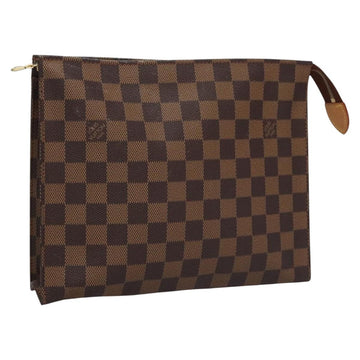 LOUIS VUITTON Damier Ebene Poche Toilette 26 Pouch N47543 LV Auth 113430