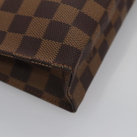 LOUIS VUITTON Damier Ebene Poche Toilette 26 Pouch N47543 LV Auth 113430