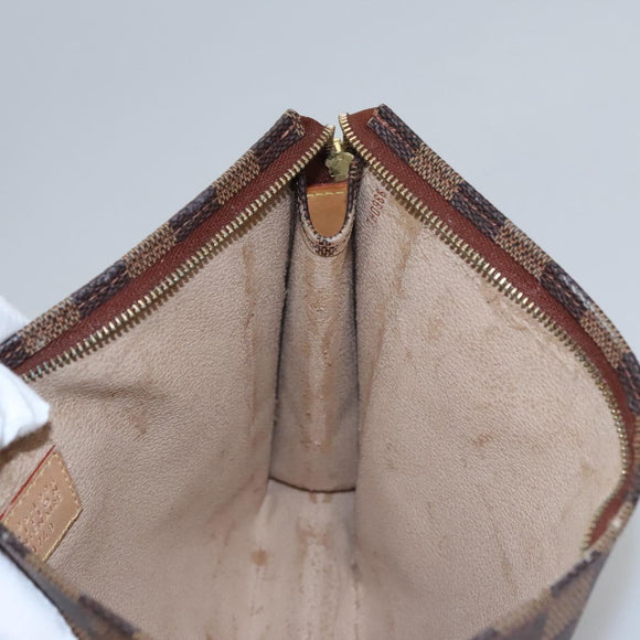 LOUIS VUITTON Damier Ebene Poche Toilette 26 Pouch N47543 LV Auth 113430