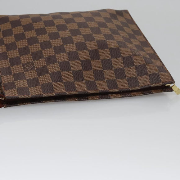 LOUIS VUITTON Damier Ebene Poche Toilette 26 Pouch N47543 LV Auth 113430
