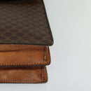 CELINE Macadam Canvas Business Bag PVC Leather Brown Gold Auth 113439-16