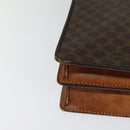 CELINE Macadam Canvas Business Bag PVC Leather Brown Gold Auth 113439-17