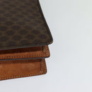 CELINE Macadam Canvas Business Bag PVC Leather Brown Gold Auth 113439-18