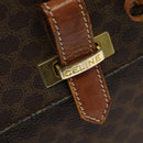 CELINE Macadam Canvas Business Bag PVC Leather Brown Gold Auth 113439-9