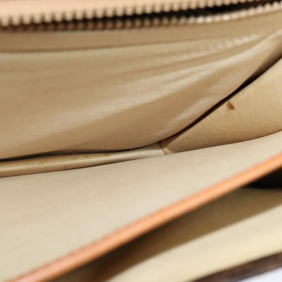 CELINE Macadam Canvas Business Bag PVC Leather Brown Gold Auth 113439