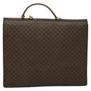 CELINE Macadam Canvas Business Bag PVC Leather Brown Gold Auth 113439-2