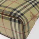 BURBERRY Nova Check Tote Bag PVC Leather Beige Auth 113447-9