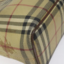 BURBERRY Nova Check Tote Bag PVC Leather Beige Auth 113447-14