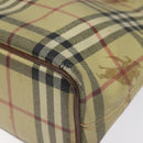 BURBERRY Nova Check Tote Bag PVC Leather Beige Auth 113447-15