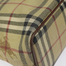 BURBERRY Nova Check Tote Bag PVC Leather Beige Auth 113447-16
