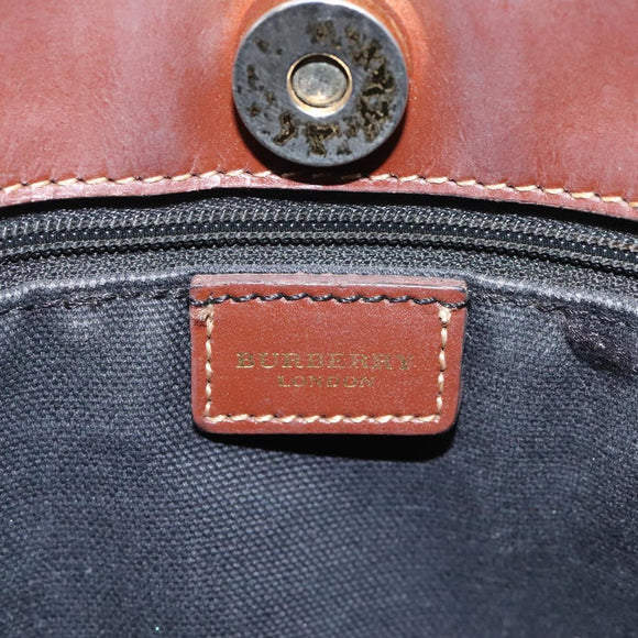 BURBERRY Nova Check Tote Bag PVC Leather Beige Auth 113447