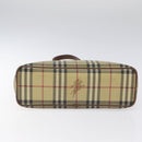 BURBERRY Nova Check Tote Bag PVC Leather Beige Auth 113447-5