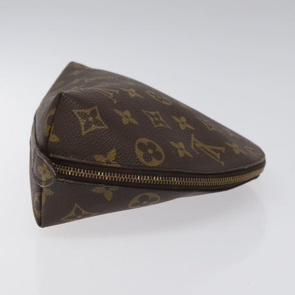 LOUIS VUITTON Monogram Trousse Demi Ronde Cosmetic Pouch M47520 LV Auth 113450