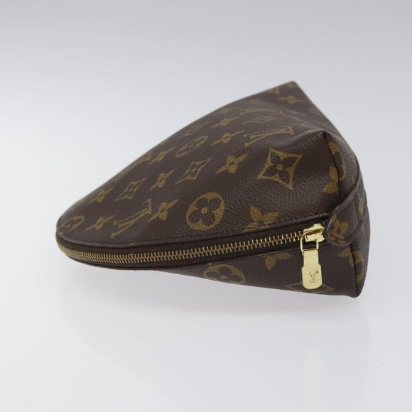 LOUIS VUITTON Monogram Trousse Demi Ronde Cosmetic Pouch M47520 LV Auth 113450
