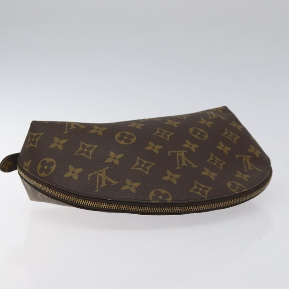 LOUIS VUITTON Monogram Trousse Demi Ronde Cosmetic Pouch M47520 LV Auth 113450