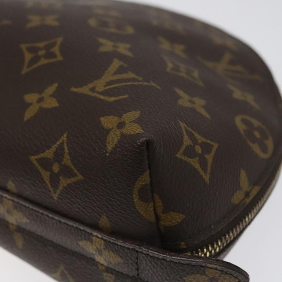 LOUIS VUITTON Monogram Trousse Demi Ronde Cosmetic Pouch M47520 LV Auth 113450