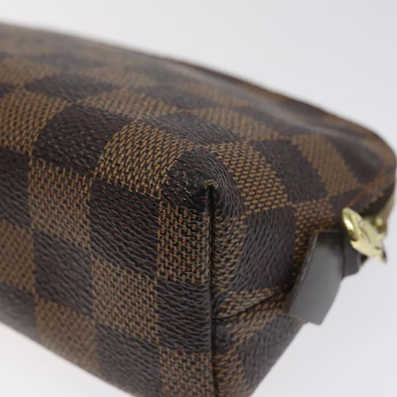LOUIS VUITTON Damier Ebene Pochette Cosmetic PM Pouch N47516 LV Auth 113477