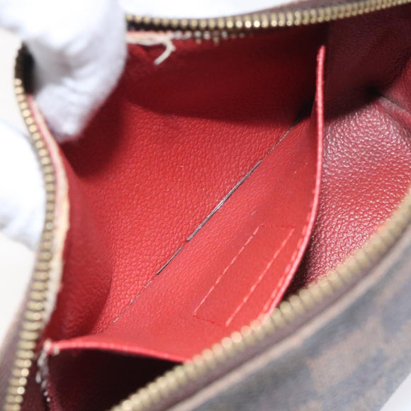 LOUIS VUITTON Damier Ebene Pochette Cosmetic PM Pouch N47516 LV Auth 113477