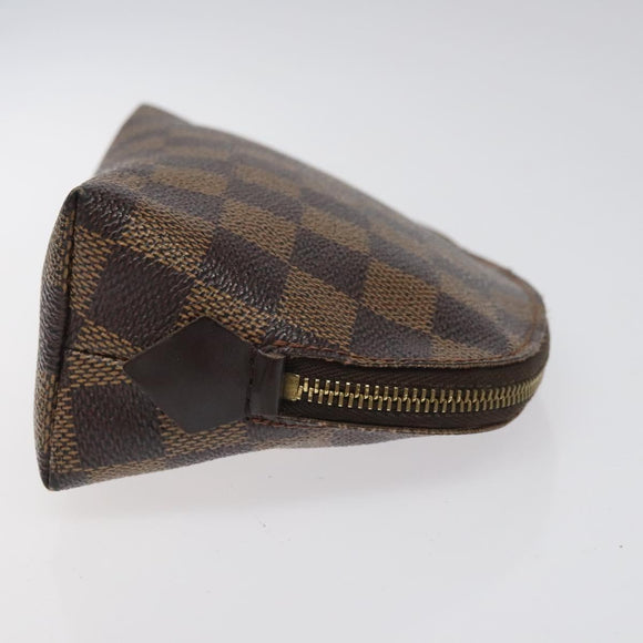 LOUIS VUITTON Damier Ebene Pochette Cosmetic PM Pouch N47516 LV Auth 113477
