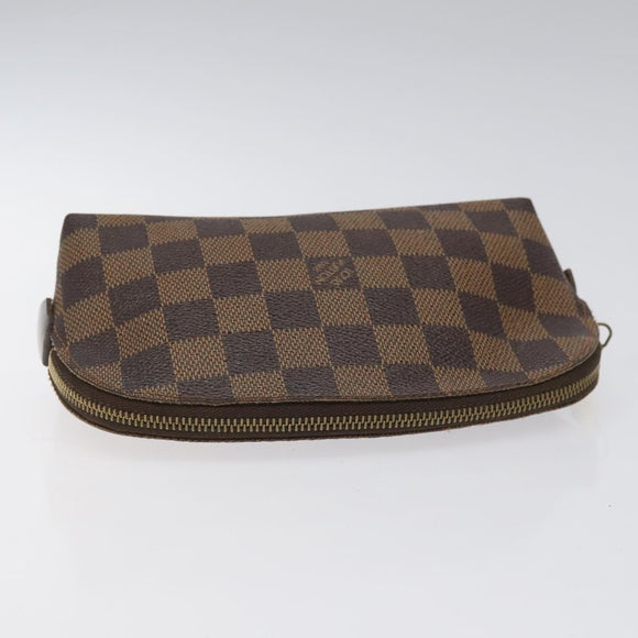 LOUIS VUITTON Damier Ebene Pochette Cosmetic PM Pouch N47516 LV Auth 113477