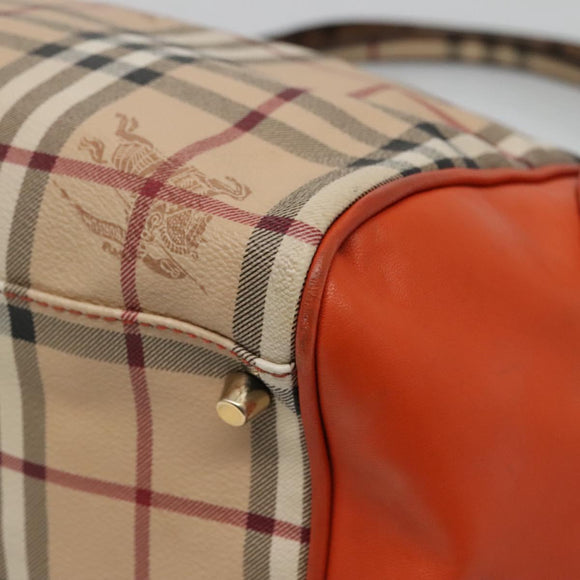 BURBERRY Nova Check Tote Bag PVC Beige Auth 113501