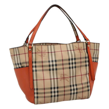 BURBERRY Nova Check Tote Bag PVC Beige Auth 113501