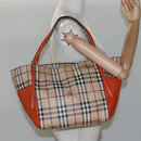 BURBERRY Nova Check Tote Bag PVC Beige Auth 113501-22