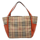 BURBERRY Nova Check Tote Bag PVC Beige Auth 113501-13