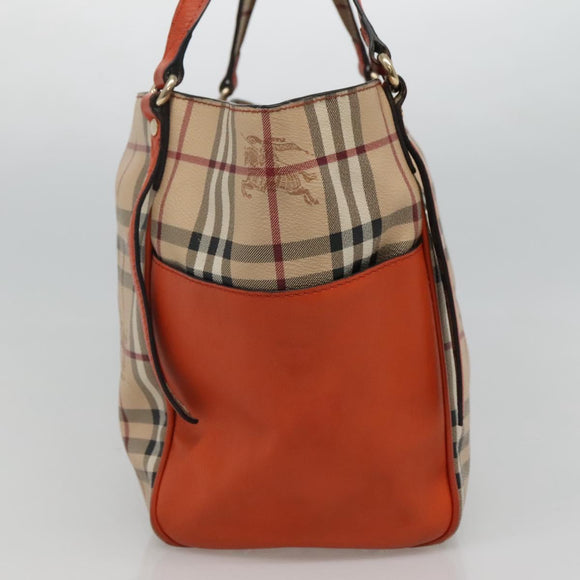 BURBERRY Nova Check Tote Bag PVC Beige Auth 113501