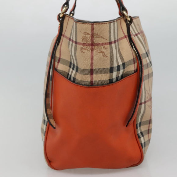 BURBERRY Nova Check Tote Bag PVC Beige Auth 113501