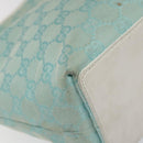GUCCI GG Canvas Tote Bag Light Blue Gold 002 1099 Auth 113505-16