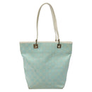GUCCI GG Canvas Tote Bag Light Blue Gold 002 1099 Auth 113505-13