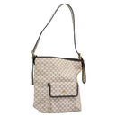 CELINE Macadam Canvas Shoulder Bag PVC Leather White Auth 113508-1