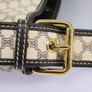 CELINE Macadam Canvas Shoulder Bag PVC Leather White Auth 113508-8