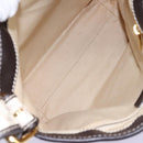 CELINE Macadam Canvas Shoulder Bag PVC Leather White Auth 113508-11