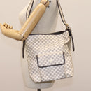 CELINE Macadam Canvas Shoulder Bag PVC Leather White Auth 113508-27