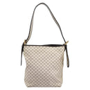 CELINE Macadam Canvas Shoulder Bag PVC Leather White Auth 113508-2