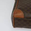 CELINE Macadam Canvas Shoulder Bag PVC Brown Gold Auth 113509-10