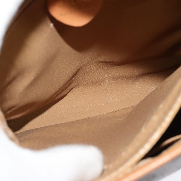 CELINE Macadam Canvas Shoulder Bag PVC Brown Gold Auth 113509