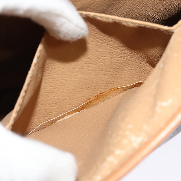 CELINE Macadam Canvas Shoulder Bag PVC Brown Gold Auth 113509