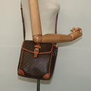CELINE Macadam Canvas Shoulder Bag PVC Brown Gold Auth 113509-24