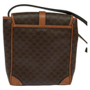 CELINE Macadam Canvas Shoulder Bag PVC Brown Gold Auth 113509-3
