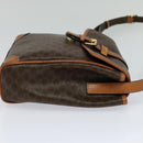 CELINE Macadam Canvas Shoulder Bag PVC Brown Gold Auth 113509-4