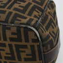 FENDI Zucca Canvas Hand Bag Brown Black Auth 113512-9