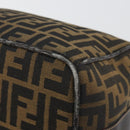 FENDI Zucca Canvas Hand Bag Brown Black Auth 113512-15