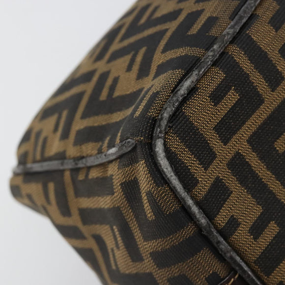 FENDI Zucca Canvas Hand Bag Brown Black Auth 113512
