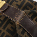 FENDI Zucca Canvas Hand Bag Brown Black Auth 113512-17
