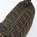 FENDI Zucca Canvas Hand Bag Brown Black Auth 113512-11
